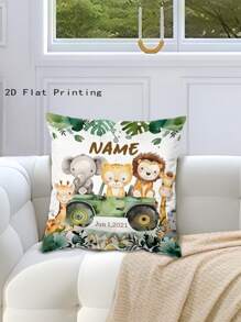 1pc Personalized Pillow Case With Cute Animal Design, Customizable Name, Gift For Kids, Children, Grandkids Birthday Party, Home Decor For Bedroom, Living Room, Study, Single-Sided Printed Pillowcase,Washable,Lightweight,Breathable, Funny,Cute,Love,Soft,Comfortable,Custom,Unique,Personalized,Ideal Gifts For Him,Ideal Gifts For Her,Ideal Gifts For Boyfriend,Ideal Gifts For Girlfriend,Ideal Gifts For Dad,Ideal Gifts For Mom,Ideal Gifts For Friends,Ideal Gifts For Family,Him,Her,Boyfriend,Girlfriend,Dad,Family,Mom,Friends,For Anniversaries,For Graduation,For Housewarming,For Weddings,For Birthdays,Car,Sofa,Tea Room,Living Room