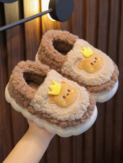 1 Paio di Pantofole cartoni animati per Bambini, Antiscivolo per Interni, Morbide e Calde in Peluche, Adatte per Ragazzi e Ragazze, Autunno/Inverno