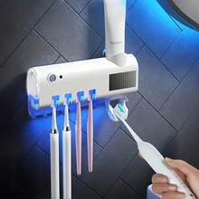 1 USB Charge Wall Mounted Toothbrush Holder With Automatic Toothpaste Dispenser, UV Sterilization Toothbrush - Can Hold 4 Toothbrushes Without Drilling Installation, Rechargeable Lithium Battery,Preferred Holiday Gift - Multicolor - View 5
