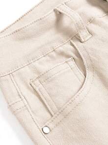 Jeans pitillo con bolsillo para niño preadolescente - Beis - Ver 3