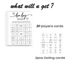 33 件套，粉色和蓝色 BabyShower 派对 24 人宾果游戏卡套装，青少年淋浴装饰和游戏性别揭秘派对，送给新父母的绝佳礼物，性别揭秘派对用品 - 彩色 - 查看 13