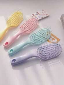 纯色梳子，可爱发刷，学生便携按摩梳，家用悬挂造型梳，美容美发套装，美发工具套装，发饰 - 彩色 - 查看 2