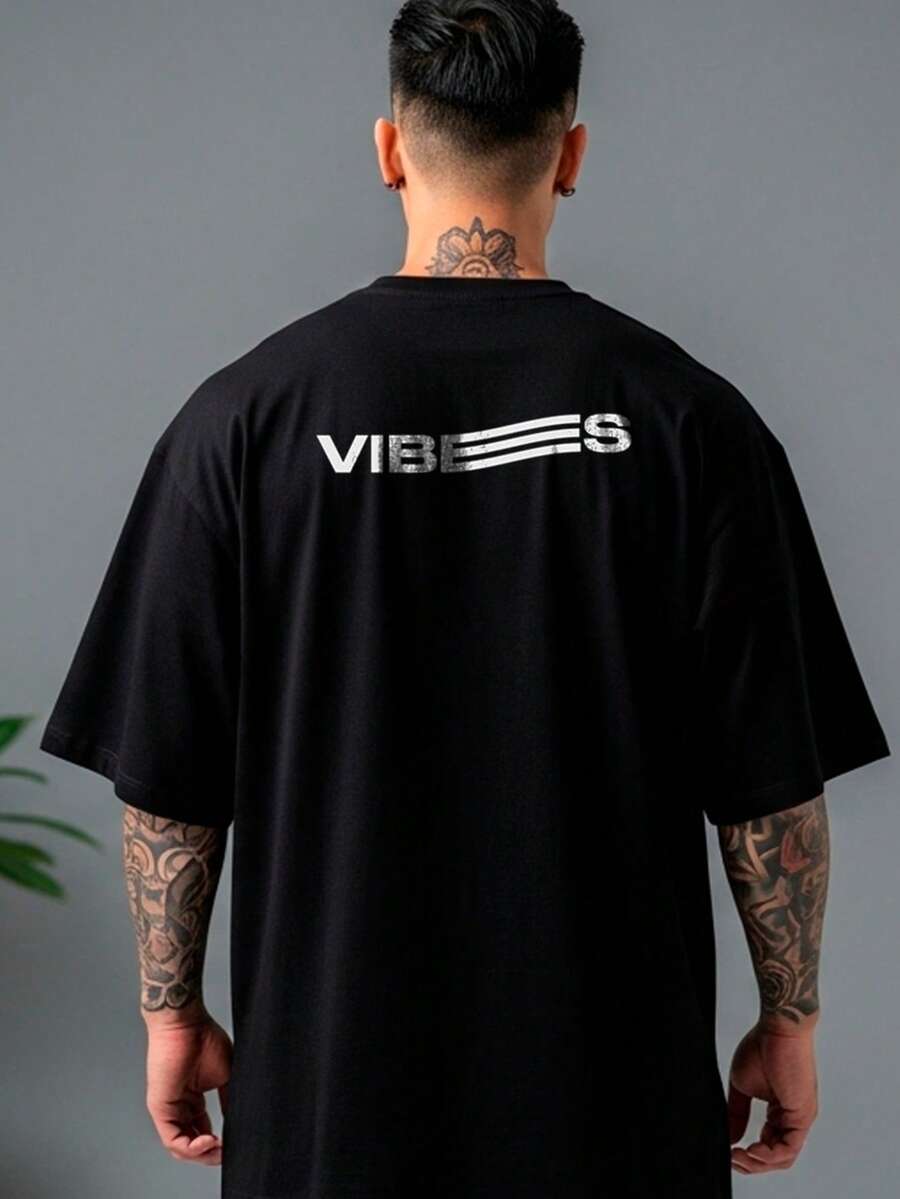 Oversized Streetwear Cotton T-Shirt Printed Shirt - 印刷 04 - 查看 1