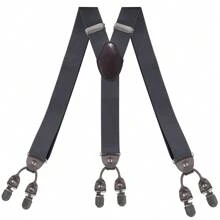 时尚男女宽可调节弹力吊带Y型西式裤子吊带裤 - 米色 - 查看 11