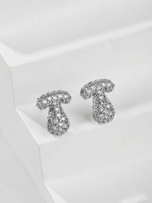 1 对泡泡首字母耳钉精致泡泡方晶锆石 26 个字母 A-Z 个性化名字耳钉情人节珠宝生日礼物适合女士和女孩 - 耳環 - 查看 47