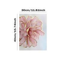 1幅2D粉色和黄色牡丹花图案帆布墙画，金色点缀，现代彩色花瓶海报和印刷品，北欧风格装饰墙画，适用于卧室、客厅、办公室，不含画框 - 彩色 - 查看 10