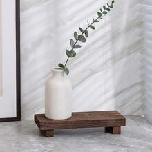 Bandeja pequena para banheiro, 1 peça, base de madeira, decoração retrô, bandeja decorativa de madeira - banheiro pequeno, cozinha e armazenamento de cosméticos, bandeja de madeira preta, branca e marrom