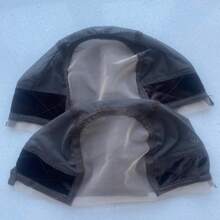 女士蕾丝假发帽，配有可调节防滑硅胶头带，确保假发牢固佩戴，4x5英寸透明蕾丝假发固定带 - 彩色 - 查看 12