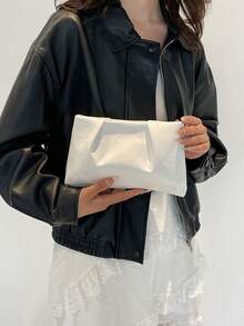 Noua modă de primăvară/vară, culoare solidă, plic, geantă plic casual de culoare solidă, geantă cosmetică, geantă cu accesorii de călătorie, geantă cu căptușeală interioară, geantă de toaletă, husă de depozitare