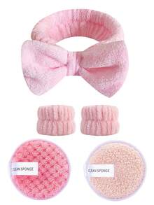 3pcs Makeup Remover Puff,Soft And Skin Friendly Face Towel,Cleaning Tools Easy Carrying For Travel - Multicolor - View 11