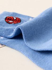 Marvel 5 双儿童蜘蛛侠主题袜子，超级英雄蜘蛛侠男童中筒袜，幼儿卡通蜘蛛袜，秋冬 - 彩色 - 查看 11