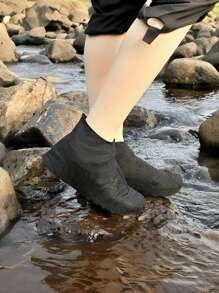 硅胶防雨鞋套 户外防滑 #颜色随机 2个（左右脚） - 黑色 - 查看 2