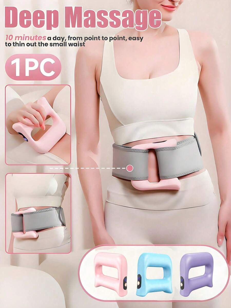 Portable Multifunctional Fascia Massage Ring, 3 Vibration Modes, USB Rechargeable 1200mAh Battery, 5 Intensity Levels, Wearable With Belt For Waist, Leg, Neck, Hand, Back, Suitable For Yoga, Fitness, Post-Workout, Great Gift For Friends, Couples, Parents, Halloween, Christmas