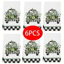 2 Stücke Auto- und Blumenmuster Küchentücher, hochabsorbierend, ideal zum Kochen, Backen, für Küche und Badezimmer