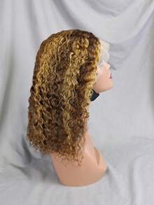 180% Density Honey Blonde Ombre Water Wave Curly Bob Wig - Pre-Plucked 13x4 Lace Front, Glueless Human Hair Wig For Women, 16 Inch, Wavy Short Style Highlight Water Wave Short Bob Wig 4/27 Color Curly 13x4 Lace Front Wig Water Wave Bob Wig 4/27 Lace Bob Wigs Water Wave, 180% Density With Baby Hair For Women Lace Front Wigs Human Hair Suitable For All Occasions, Suitable As Women's Gift Suitable For Christmas Occasions(Bob Wigs 8-16 Inch)