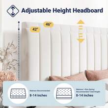 Allewie Full/Queen/King Size Storage Bed Frame, Vertical Channel Tufted Adjustable Headboard, Velvet Upholstered Platform Bed With 4 Oversized Underbed Drawers, Wooden Slats Support, No Box Spring Needed, White - trắng - Xem 3