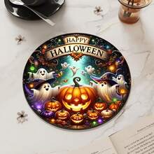 Set de 4/6 posavasos de calabaza de Halloween, diseño de calabaza y fantasmas, adecuado para decoración del hogar y fiestas de Halloween, decoraciones de Halloween, decoración otoñal linda