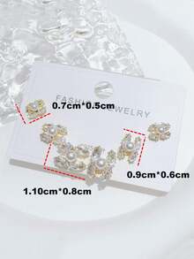 3pcs Luxury Versatile Fully Plated Double C Letter 925 Sterling Silver Stud Earrings, Fashionable Jewelry Gift For Women, Suitable For Valentine's Day, Banquet, Party