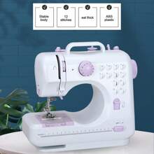 505A Mini Sewing Machine With 42-Piece Sewing Kit, 25 Patchwork Pieces And Thread Holder, EU Plug