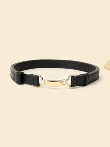 1 件女士可调节尺寸金色带扣腰带，适合牛仔裤、休闲装、夹克、连衣裙、日常使用，波西米亚 PU 皮革十字纹理腰带，适合秋季、万圣节日常外出 - 搭扣 - 查看 21