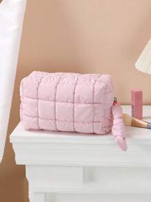 1 件绗缝羽绒化妆包时尚加厚化妆包绗缝刺绣菱形网格化妆包休闲手拿包保暖迷你包化妆品收纳包化妆品收纳包迷你袋旅行化妆包适用于圣诞节礼物、朋友礼物、礼物、母亲节礼物、优雅舞会包