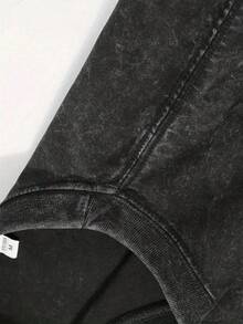 Cerveza Modelo 1925  Fighting Spirit Men Portrait Print Short Sleeve T-Shirt Washed T-Shirt Men's Graphic Tees, Street - Style Vintage Washed T - Shirts, 230G Cotton T - Shirts, 100% Pure Cotton, Unisex Graphic Tees  Halloween Back To School  Hoodie Shirts - 黑色 - 查看 3