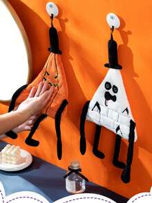 Toalha de Mão Monstro Única - Ultra Absorvente, Toalha de Coral Fleece Grossa para Cozinha e Banheiro com Alça de Pendurar - Lembrancinhas Festivas Perfeitas, Melhor Escolha!