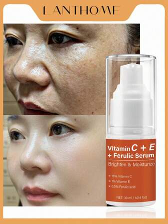 维生素C + E + 阿魏酸精华液 - 30ml，亮泽保湿配方，含15%维生素C、1%维生素E和0.5%阿魏酸。适合所有肤质，尤其适合追求水润亮泽肌肤的人士。可用于每日早晚护肤，以及晒后护理。