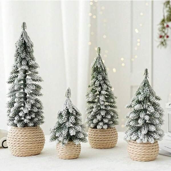 Pequeño árbol de Navidad de estilo nórdico simulado de pino Norby | Decoración de escritorio festiva | Esponjoso y realista | Adornos de nieve de invierno | Agrega un toque navideño, decoración de la sala de estar, decoraciones navideñas