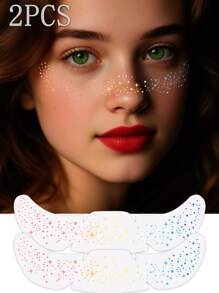 Glitzer Sommersprossen Gesichtstattoo, Glitzer Sommersprossen für das Gesicht, 24/12/6/4/2 Stück goldene Glitzer Sommersprossen, Gesichts-Glitzer Make-up Patches