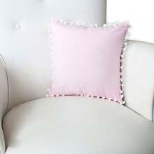 Printed Decorative Pillow With Full Zipper, Super Washable - Pink Polka Dots - View 1