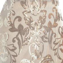 Vestido de graduación para adolescentes con lentejuelas, mini vestido ajustado con tirantes de espagueti y destellos florales - Dorado - Ver 4