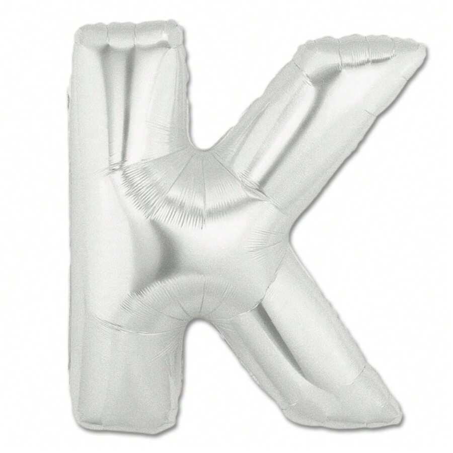 Reuze letter K ballon - Zilver