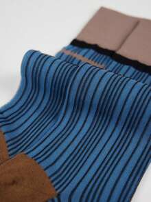 1 Đôi tất Hàn Quốc phong cách tạp chí Xuân/Hè 2025, tất mỏng cao đến đùi cổ điển, ấm áp - Nhiều màu - Xem 5