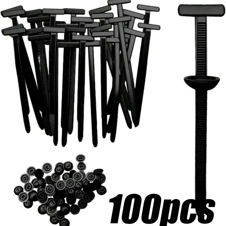 100 buc cataramă universală pentru cleme de cablu din nailon, suport pentru cleme cu fermoar din nailon cu autoblocare rezistentă cu design cu știft și buton, cleme de cablu din plastic, elemente de fixare pentru caroserie auto, cleme cu fermoar pentru fixare auto zilnică