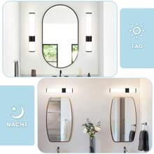 homefire 1/2ER Mirror Light Bathroom LED Wall Lamp 6W Bathroom Lamp Neutral White Light Color 4000K Side Mirror Wall Light Black Bathroom Lamp Mirror Cabinet Lighting 35cm - 黑色 - 查看 5