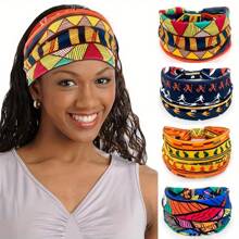 4 Packungen Vintage Paisley Muster Stirnbänder, bunte Bandana Sport Schweißbänder, Yoga Haarzubehör, Boho Stil, Polyestermaterial elegante Haarbänder