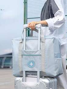 1 pieza Bolsa de viaje portátil, Bolsa de almacenamiento unisex, Bolso de mano conveniente para damas, Bolsa de viaje de gran capacidad para hombres, Bolsa de viaje plegable, Bolsa de almacenamiento de equipaje en movimiento, Bolsa de avión portátil, Bolsa para empacar ropa, Bolsa de viaje de gran capacidad multifuncional, Bolsa de deporte y acondicionamiento físico para artículos personales, Bolsa de viaje de fin de semana impermeable, Accesorios de viaje multifuncionales unisex. - Multicolor - Ver 2
