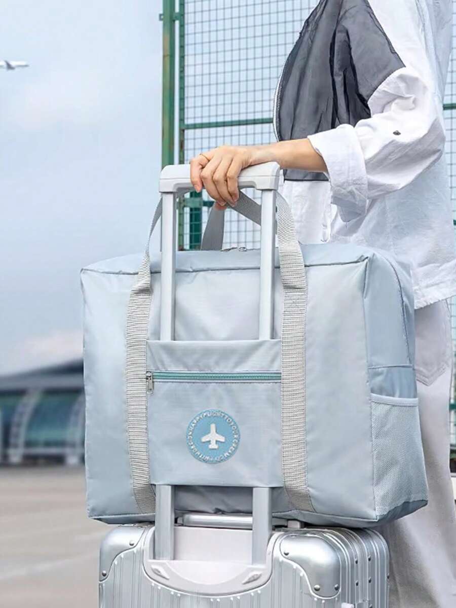 1 pieza Bolsa de viaje portátil, Bolsa de almacenamiento unisex, Bolso de mano conveniente para damas, Bolsa de viaje de gran capacidad para hombres, Bolsa de viaje plegable, Bolsa de almacenamiento de equipaje en movimiento, Bolsa de avión portátil, Bolsa para empacar ropa, Bolsa de viaje de gran capacidad multifuncional, Bolsa de deporte y acondicionamiento físico para artículos personales, Bolsa de viaje de fin de semana impermeable, Accesorios de viaje multifuncionales unisex.