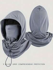 男女通用冰丝遮阳巴拉克拉法帽 - 防紫外线骑行全脸罩 - 透气、无缝、可调节颈围围巾，带抽绳，户外摩托车骑行钓鱼头饰帽子，带挂耳，女士防晒面罩，男士骑行风帽，男女通用透气面罩，适合户外活动、旅行、徒步旅行、滑雪、骑自行车 - 彩色 - 查看 2