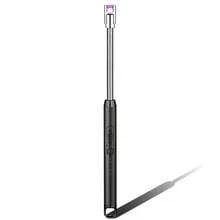 Encendedor Eléctrico Recargable USB - A Prueba de Viento - Para Barbacoas, Velas, Estufas de Gas (Largo con Manguera),Negro - Negro - Ver 2