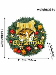 1 pieza Decoración de corona de Navidad, corona floral pequeña de 25cm/30cm para centro comercial, hotel, escaparate, entrada, decoración del hogar, decoraciones navideñas, decoración de habitación, decoraciones navideñas de invierno, regalos de Navidad, decoración navideña - Multicolor - Ver 22