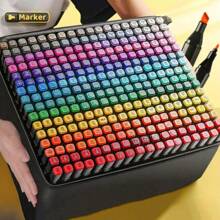 24/30/36/48/60/80/120/168 Colors Dual Tip Art Markers, Alcohol Markers, Sketch Markers Pens Permanent Alcohol Based Markers With Case For Drawing Sketching, Black Barrel, Party Favors, Home Decoration Back To School Supplies