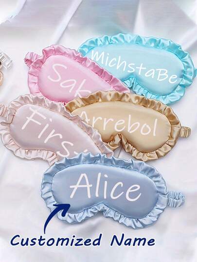 1pc Customized Eye Mask, Personalized Sleep Mask Customized Eye Masks Custom Satin Eye Mask Bridesmaid Propossal Gift Custom Gift, For Better Sleep At Night, For Travel, Naps, Home, And Office, Ideal For Deep Sleep And Relaxation, School, Back To School Supplies