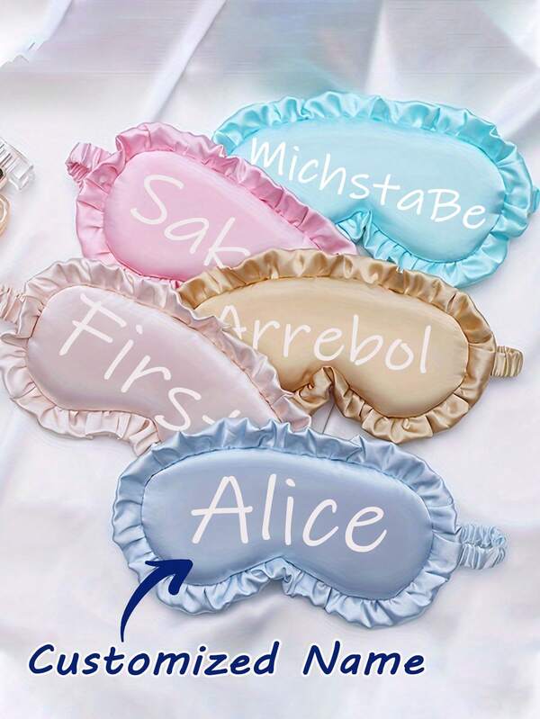 1pc Customized Eye Mask, Personalized Sleep Mask Customized Eye Masks Custom Satin Eye Mask Bridesmaid Propossal Gift Custom Gift, For Better Sleep At Night, For Travel, Naps, Home, And Office, Ideal For Deep Sleep And Relaxation, School, Back To School Supplies
