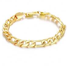 925 Sterling Silver 18K Gold Plated 8MM Sideways Bracelet For Women Men Party Gifts Wedding Fashion Jewelry - Gold - View 6