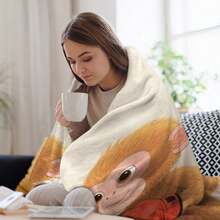 1pc Cartoon Monkey Pattern Printed Flannel Blanket, Simple Style Warm Plush Blanket For Home Decoration, Car, Outdoor, Gift, Multi-Functional All-Season Blanket - Style1 - View 10