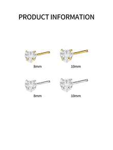 1 قطعة من خواتم الأنف من الفضة الإسترليني عيار 925، أقراط الأنف للنساء، مجوهرات أنيقة للثقب في الأنف والفتحة الأنفية، أقراط الأنف - مسمار أنف واحد - مشاهدة 5