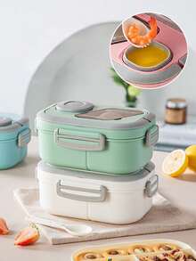 3件套可重复使用保温午餐盒套装，适用于办公室、户外、露营、野餐、返校学生、午餐盒、便当盒、午餐袋 - 彩色 - 查看 2