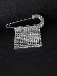 1pc Fashionable Korean Style Rhinestone Tassel Sweater Brooch Pin, Camouflage Bohemian Elegant Street Style Cardigan Shawl Clip Accessories Office Accessories Shirts Jacket Jewelry Christmas Halloween Clothes Pin Funny Cute Teacher Gifts Costume Accessories Bag Charms